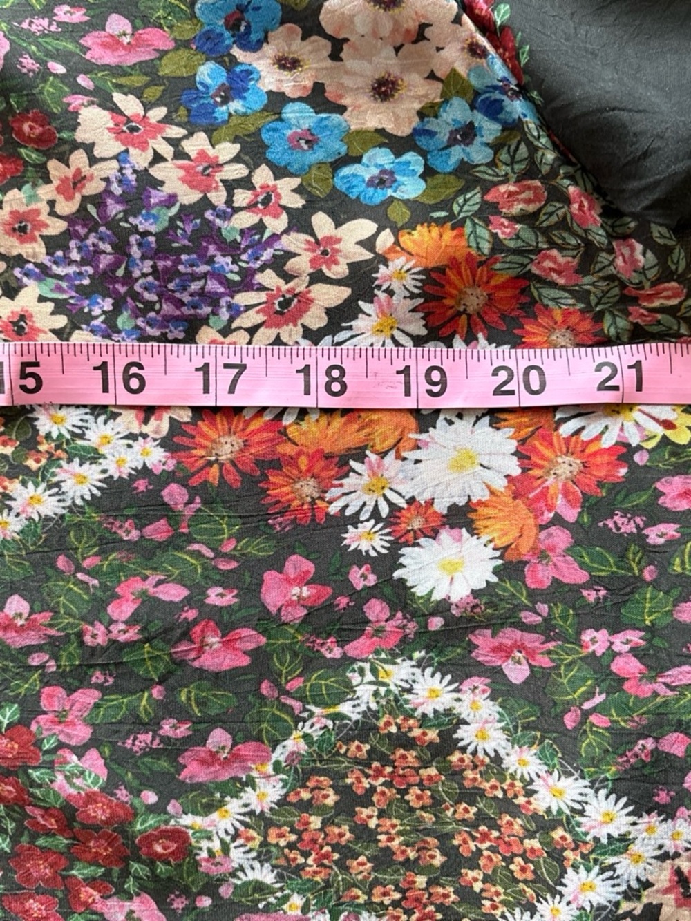 Johnny Was Black Multi Floral Button-Front rayon Blouse bell sleeves M - Picture 5 of 8